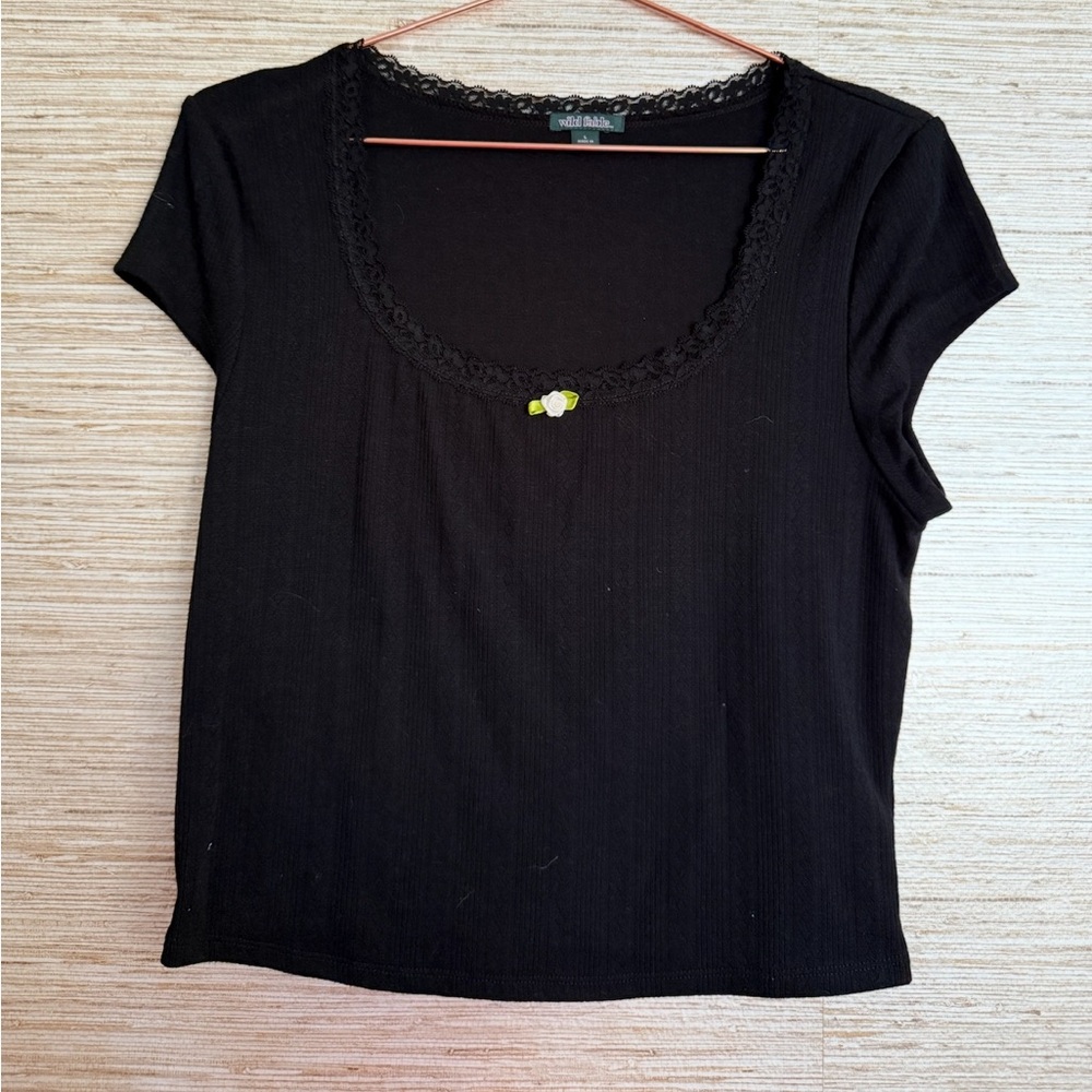 Wild Fable Women's Short Sleeve
Pointelle Rosette T-Shirt